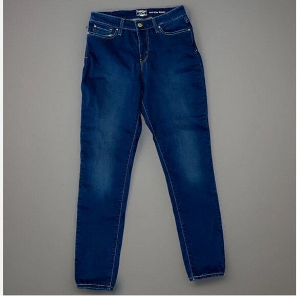 Signature Levi Strauss Gold Mid Rise Skinny Dark Wash 8M 29 x 30 - Picture 1 of 10